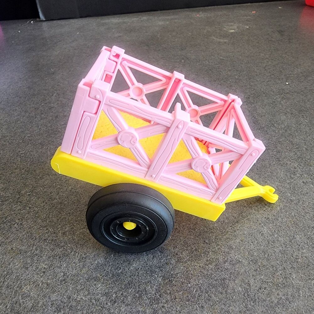 Barbie Car Trailer 2017 Mattel Pink And Yellow Plastic